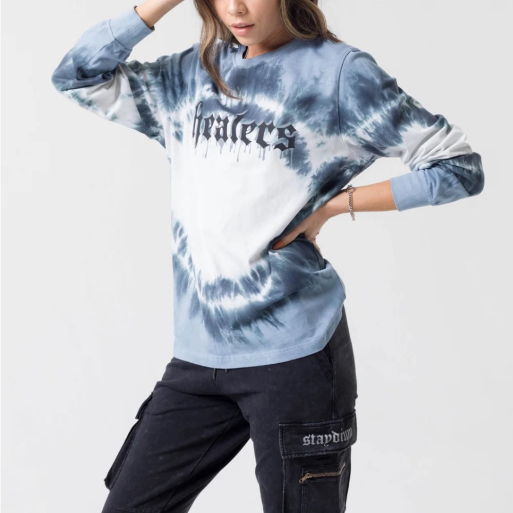 New  Sealed Unisex Long Sleeve Stadium  Healers Tie-Dye T-Shirt Size Large . - Picture 10 of 15